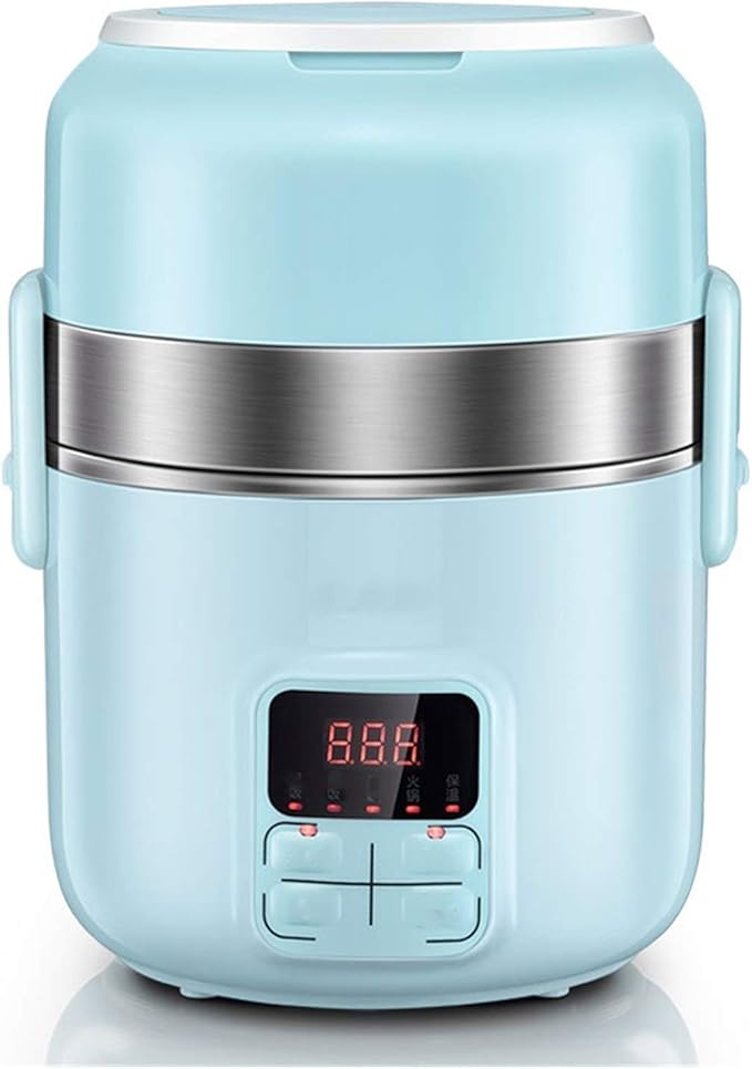 Electric Lunch Box Mini Rice Cooker Multi-function Cooking Steaming Lunch Box for Home Office School Cook Raw Food 2L