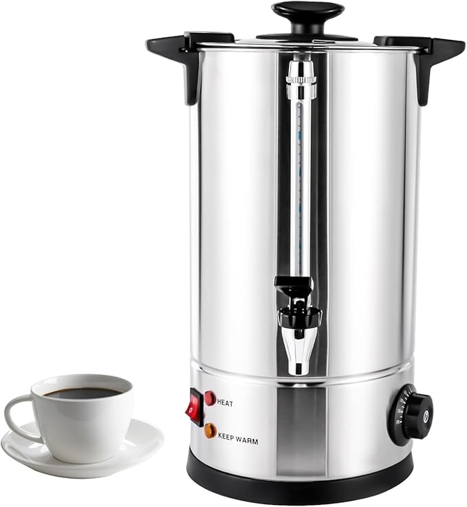 DYNAMI 7L Commercial Coffee Maker304 Stainless Steel Thermostable Coffee UrnViewable Design Electric Coffee Pot Hot Beverage DispenserAdjustable Temperature 86-230°F For EventsParty Catering