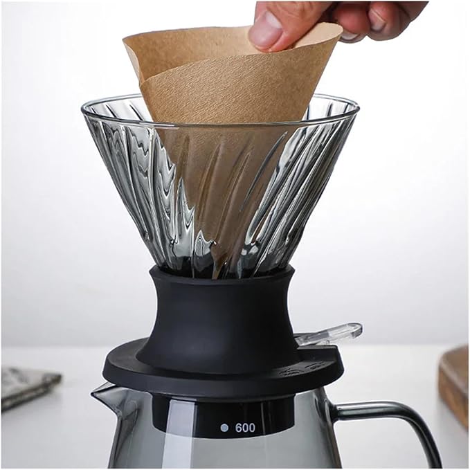 Immersion Dripper Coffee Maker Set Glass 02 Dripper Pour Over Coffee Making Set Immersion Dripper Switch Drip Coffee Accessories(V02 Set-Transprent)