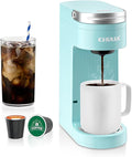 CHULUX Slim Single Serve Coffee Maker Lightweight K-pod Coffee Machine for Travel &amp Home Cyan