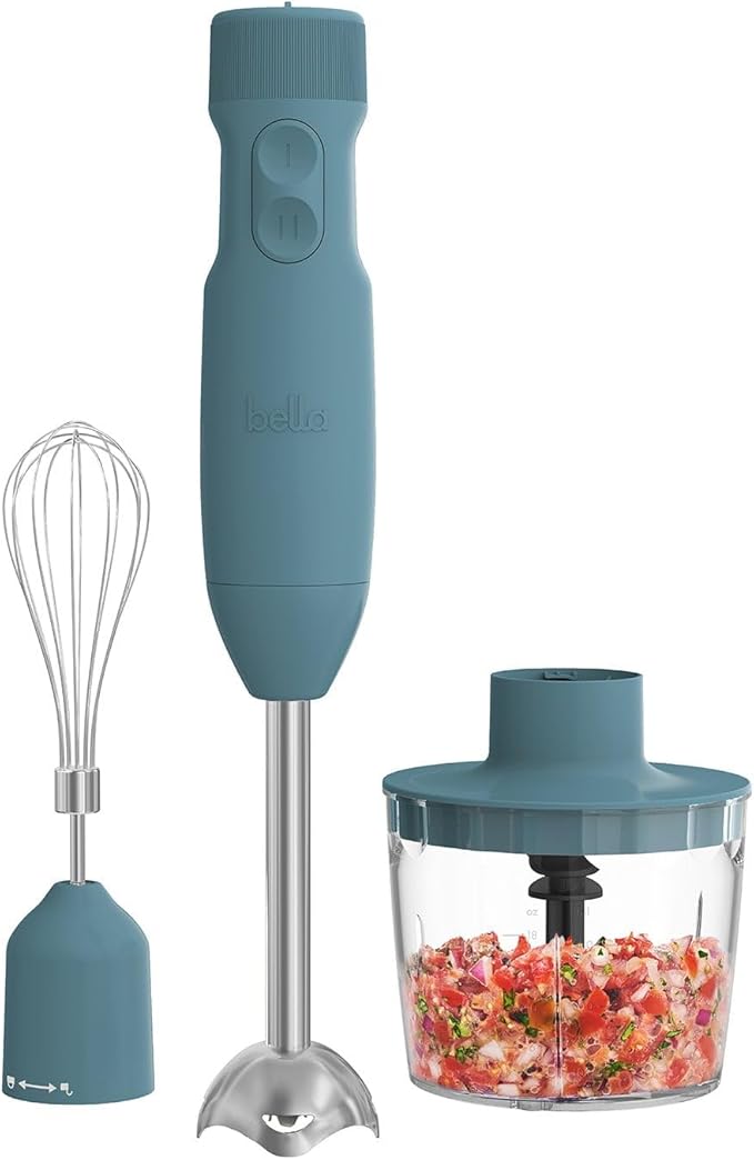 Immersion Hand Blender System with Multiple Attachments 500W Variable Speed Motor Detachable Stainless Steel Blending Arm Whisk Attachment Chopper Bowl Measuring Beaker Ergonomic Grip for Soups
