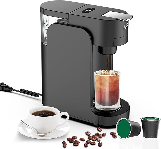 Capsule Coffee Machine Mini Espresso Machine Smart Dual Mode with 3000l Water Tank 3 Height Adjustable Cup Holder(119/143/175mm) for K-Cup Capsules Cappuccino