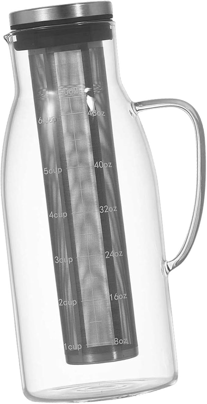 Tea Pot Cold Brew Coffee Maker Transparent Stainless Steel Filter Coffee Cold Extraction Pot Ice Drip Coffee Pot for Bar Cafe