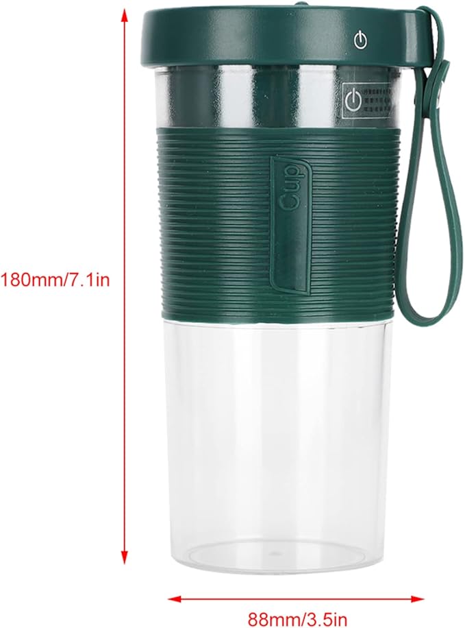 Portable Electric Fruit Juicing Cup Rechargeable USB Juicer with Three - Blade Cutter Head 2000mAh Battery for Travel and Home Use 320ml Fresh Juice Maker (320ml)