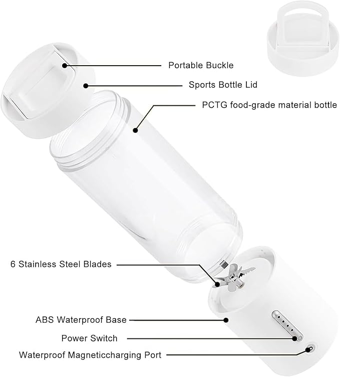 Small USB Rechargeable Blender Fruit Juicers Rechargeable Fruit Juicer Portable Blender IPX8 ABS Portable Electric Juicer