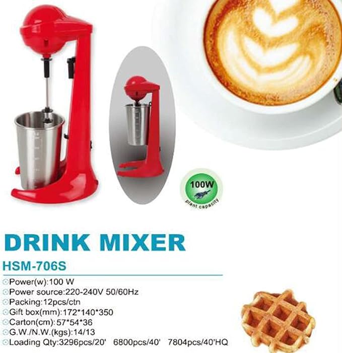 Milkshake Maker &amp Milk Frother for Restaurant Adjustable Speed Electric Milkshake Maker and Drink Mixer 16.91oz Capacity Commercial Single Heads Drink Mixer Blender Machine 110V