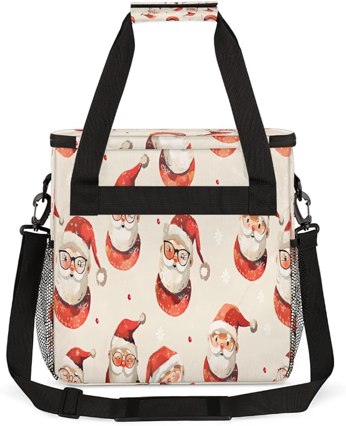 Christmas (685) Coffee Maker Carring Bag Travel Carrying Storage Tote Bag Compatible with Keurig K-Mini or K-Mini Plus Portable Single Serve Coffee Brewer Case with Pockets for K-cup Pods