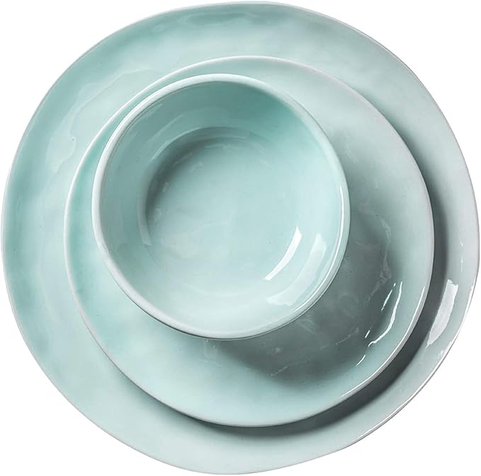 Dinnerware Set Dinnerware Sets Cereals Bowls And Steak Plates Sets | 30 Pieces Light Green Ceramics Dinner Combination Set For Wedding