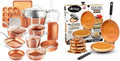 Gotham Steel 20pc Copper Cookware &amp Bakeware Set + Double Sided Copper Pan for Pancakes &amp More