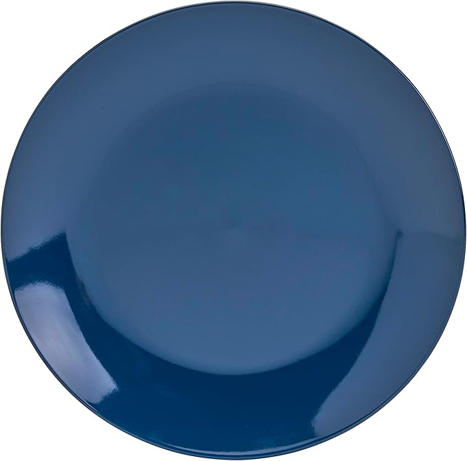 Tabletops Gallery 12-Piece Isabella Patterned Ceramic Dinnerware Set of Kitchen Dishes Dinner Plates Cereal Bowls Service for 4 Blue