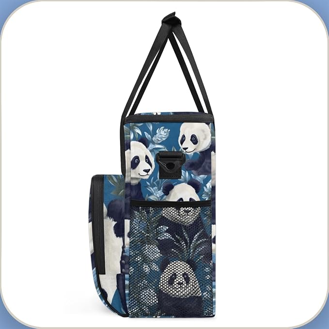 Panda Flowers Coffee Maker Carrying Bag Portable Travel Storage Tote Bag Compatible with K-Mini or K-Mini Plus Single Serve Coffee Brewer Carrying Case with Multiple Pockets &amp Shoulder Strap