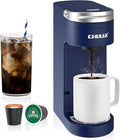 CHULUX Slim Single Serve Coffee Maker for K Pods One Cup Coffee Maker Fits 7.3 Travel Mugs Coffee Machine with 6 to 12oz Brew Sizes Navy Blue