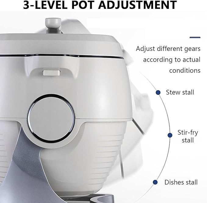 Automatic Cooking Machine2000W 6L auto Cooking Wok Fried Rice MachineOne-Click Smart Start Three Speed Adjustable360 ° Automatic Rotation