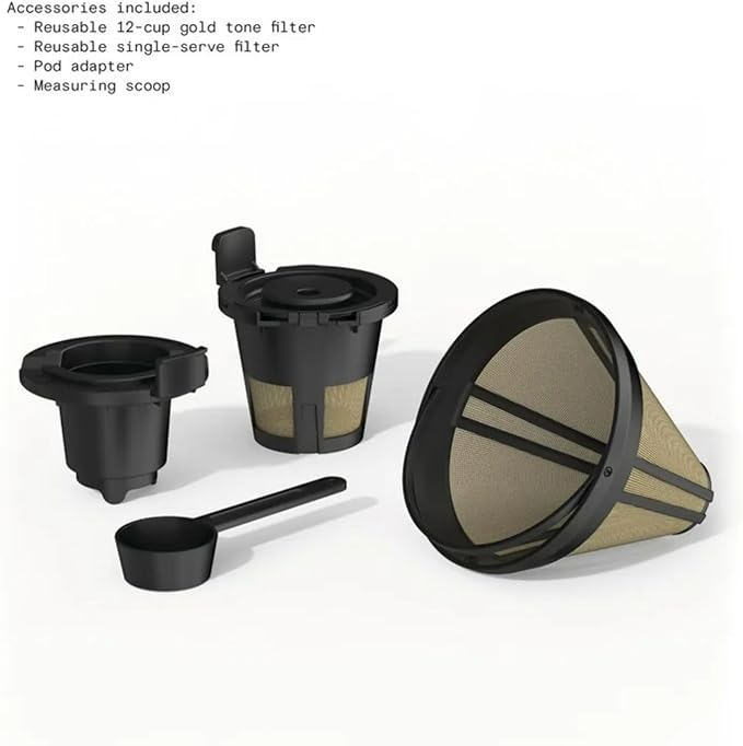 Dual Function Coffee Maker with 12 Cup Drip Brewing and Single Cup Option Programmable Control Panel (Hydrangea)