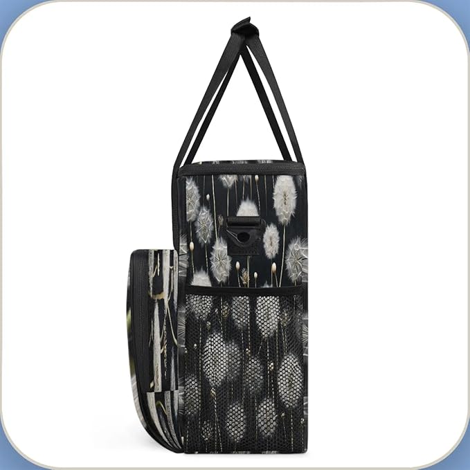Dandelion Floral Flower Coffee Maker Carrying Bag Compatible with K-Mini or K-Mini Plus Portable Single Cup Coffee Maker Case with Pockets for K Cup Pods