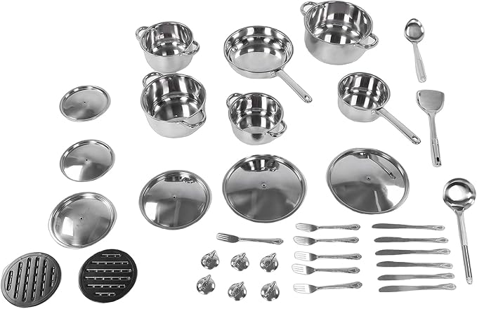 Pssopp Stainless Steel Pot Pan Set Various Cooking Methods Cookware Sets for Home Induction Oven Cooking