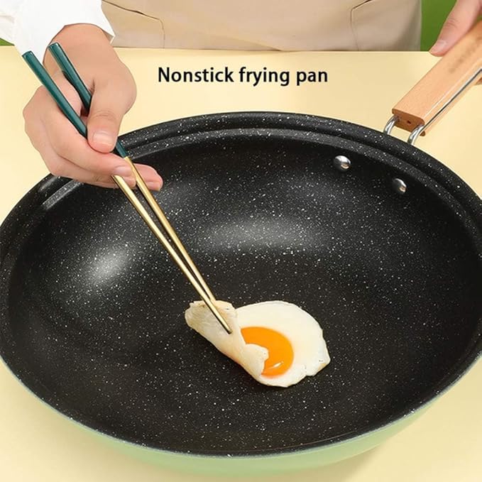 Pots and Pans Set 3Pcs Cookware Set Iron Non-Stick Pan With Tempered Glass Lid Comfortable Handle For Gas Induction Cooker Kitchen Cooking Set Green