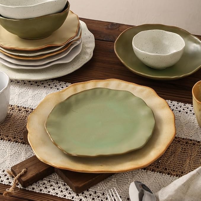 Ceramic Dinnerware Set 18Pcs White Porcelain Dishes