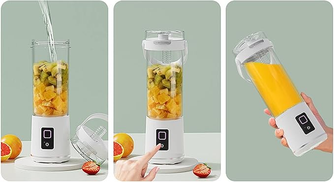 2025 Upgraded Portable Blender 16 Oz Cordless Personal Mini Blender with Leak Proof Lid and Easy Sip Spout Ideal for Smoothies Quickly Squeezed in Office/Picnic/Sprots/Home (Black)
