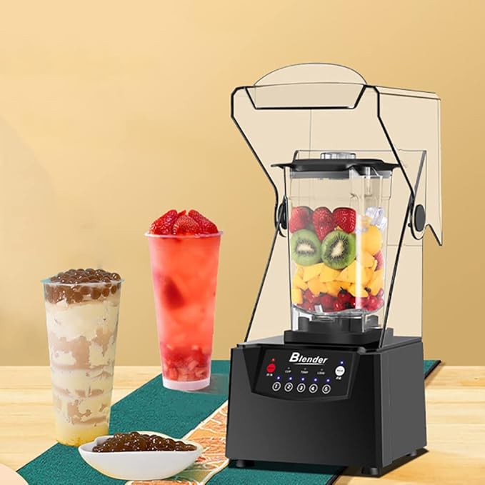Blender Smoothie Maker with Sound Enclosure Commercial 2L Stand Mixer Blade Ice Crusher with Cover Silent Broken Wall Cooking Machine for Smoothie Fruits 17000RPM