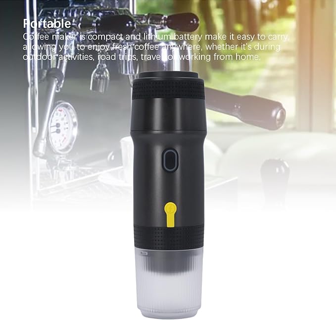 Sorandy Portable Automatic Coffee Maker Fast Heating Electric Espresso Machine Travel Coffee Press Kit with 20bar Pressure Extraction System for Outdoor Camping Travel Hiking Office
