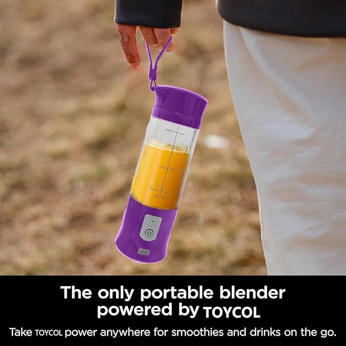 Portable Personal Blender for Smoothies 13oz USB Rechargeable Cordless Travel Blender with 6 Serrated Stainless Steel Blades Ice Crusher Juicer Cup Self-Cleaning BPA-Free for Outdoor&ampKitchen