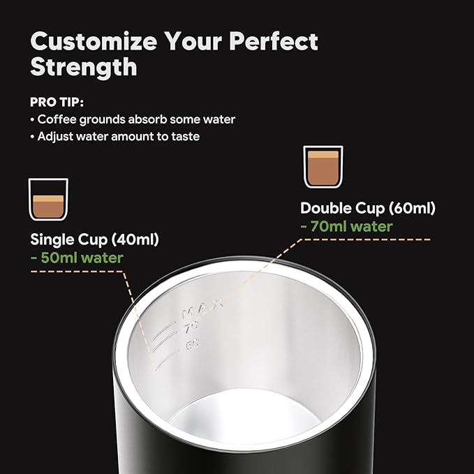 BENFUCHEN 3 in 1 Portable Electric Espresso Machine for Nespresso Capsule Travel Coffee Maker with Ground Coffee for Camping RV Hiking OfficeCar Coffee Maker Self-Heating with USB-C (Black)