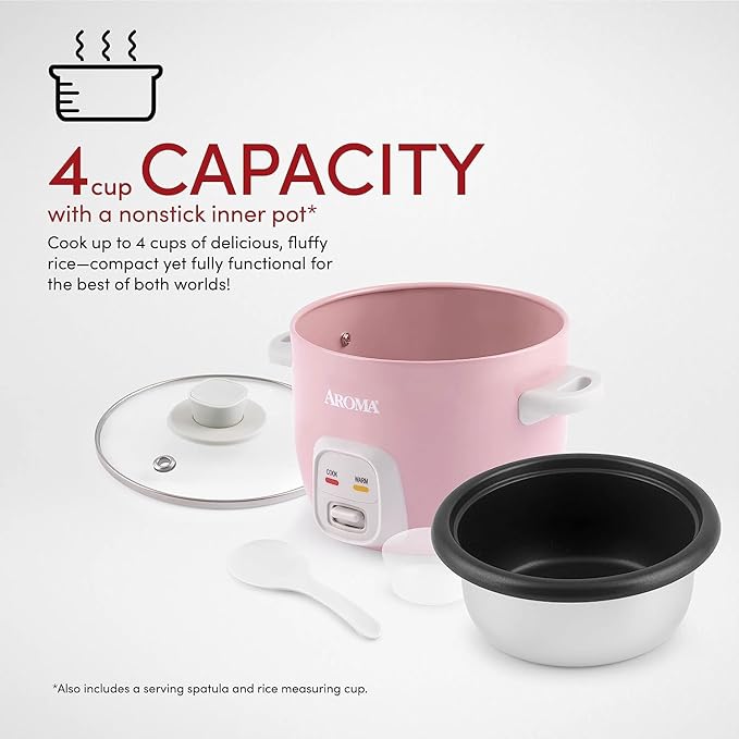 4-Cups (Cooked) 1Qt Rice &amp Grain Cooker (Renewed)