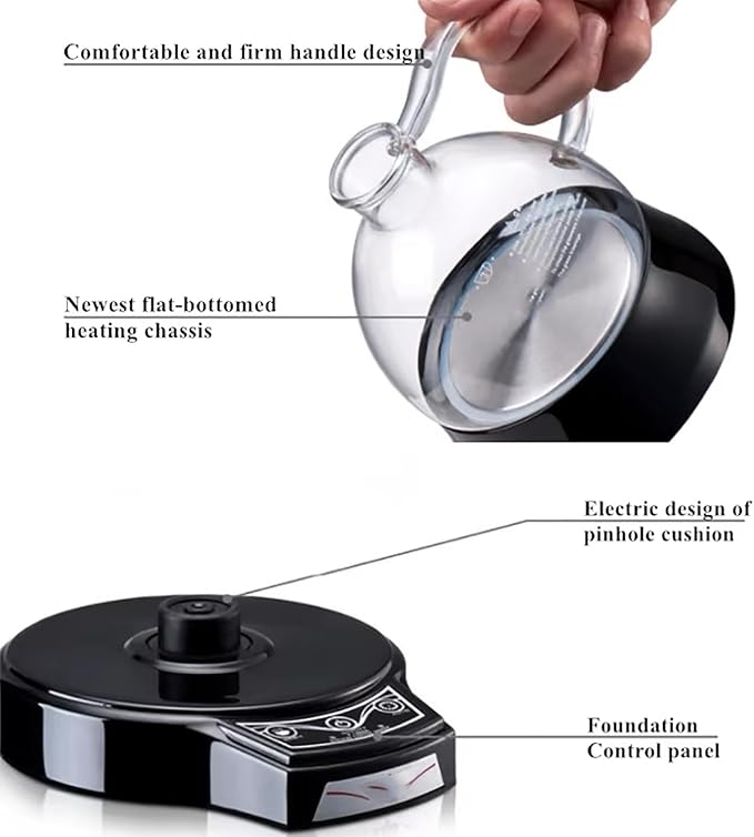 1-3 Cups Vacuum Glass Siphon Pot Tabletop Siphon Coffee Maker with Stainless Steel Heating Chassis Power 200-500W Adjustable and Automatic Timing Brewing for Coffee Shop Coffee Lover