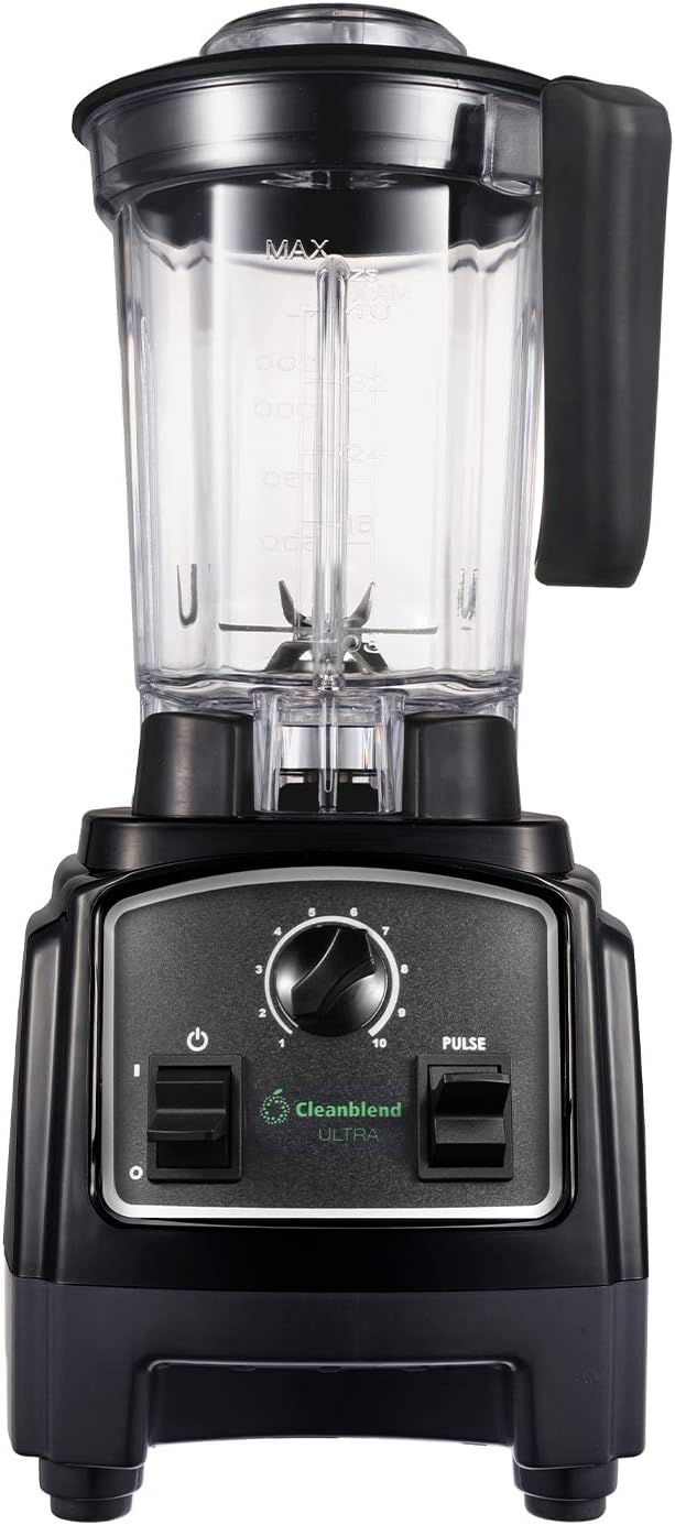 Cleanblend ULTRA: A Low Profile Countertop Blender With A BPA Free 40 oz. Container A Stainless Steel 8 Blade System and stainless steel drivetrain.