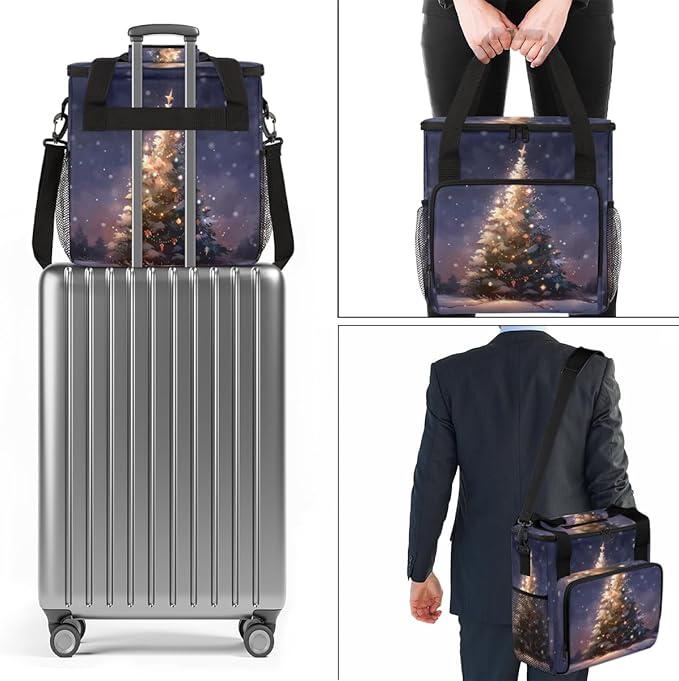 Xmas Tree Coffee Maker Carrying Bag Fantastic Tree Travel Storage Bag Compatible with K-Mini or K-Mini Plus Single Serve Coffee Brewer Carrying Case with Multiple Pockets &amp Shoulder Strap
