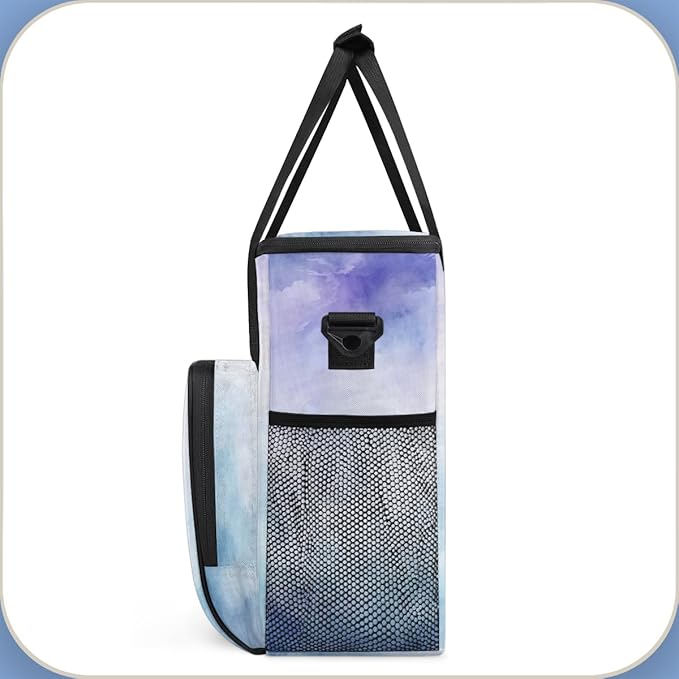 Blue Tie Dyeing Coffee Maker Carrying Bag Portable Travel Storage Tote Bag Compatible with K-Mini or K-Mini Plus Single Serve Coffee Brewer Carrying Case with Multiple Pockets &amp Shoulder Strap