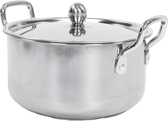 ANGGREK Stainless Steel Cookware Set Dishwasher Safe Kitchen Pots with Ergonomic Handles 6 Practical Sizes for Family Cooking