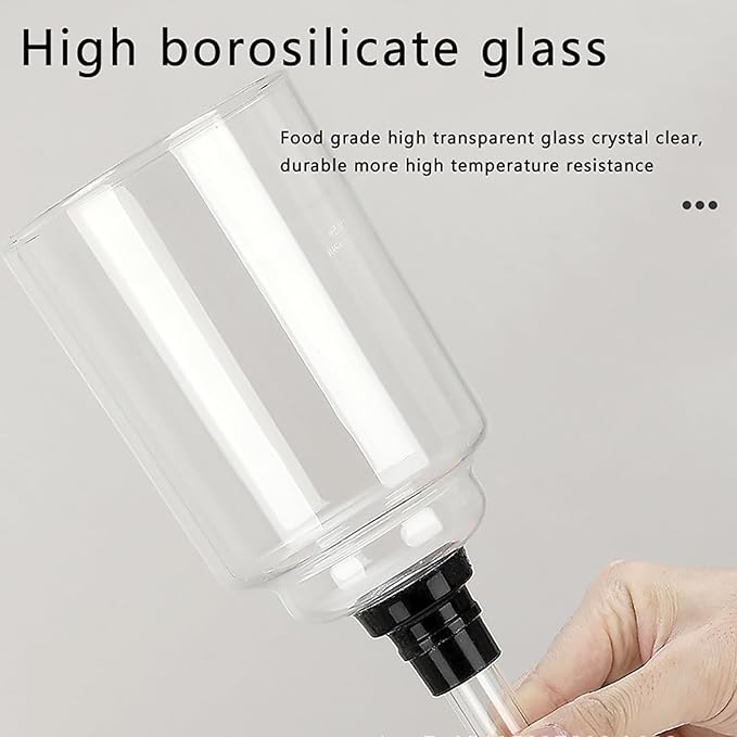 Siphon Coffee Maker Glass Siphon Vacuum Coffee Maker with Metal Base 3-5 Cup Vacuum Glass Siphon Pot Percolators Heat Resistant Glass and Long Service Life for Office Home Cafe