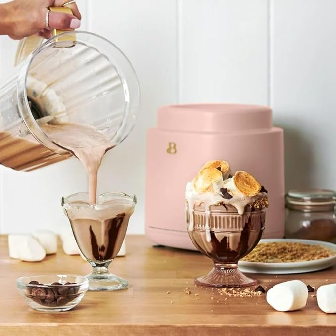 High Performance Countertop Blender System with Personal Blending Cups Ice Crushing Smoothie and Food Processing (Rose)