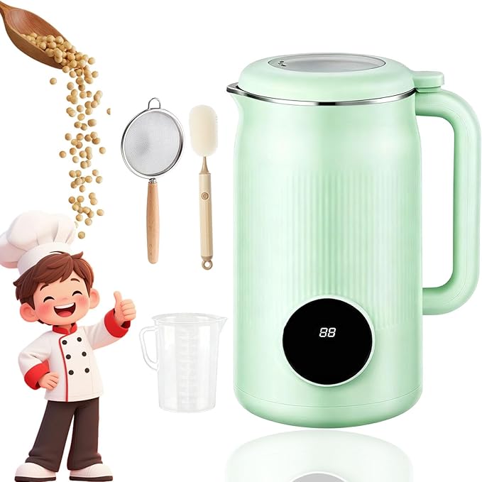 8-In-1 Multifunction Nut Milk &amp Juice Maker 2026 Upgrade Nut Milk Maker Machine Automatic Soybean Machine With Delay Start/Keep Warm/Boil Water (B)