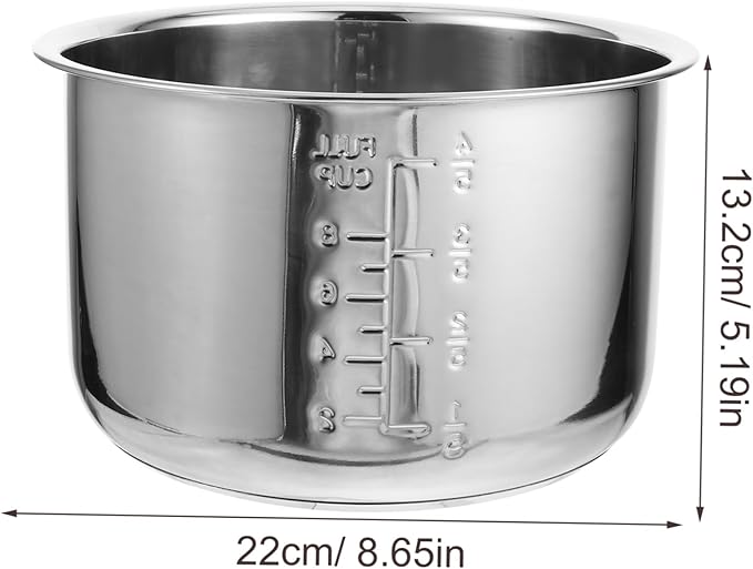 BESPORTBLE Stainless Steel Rice Pressure Cooker - 10 Cup Cooker Liner Container Ceramics Thicken