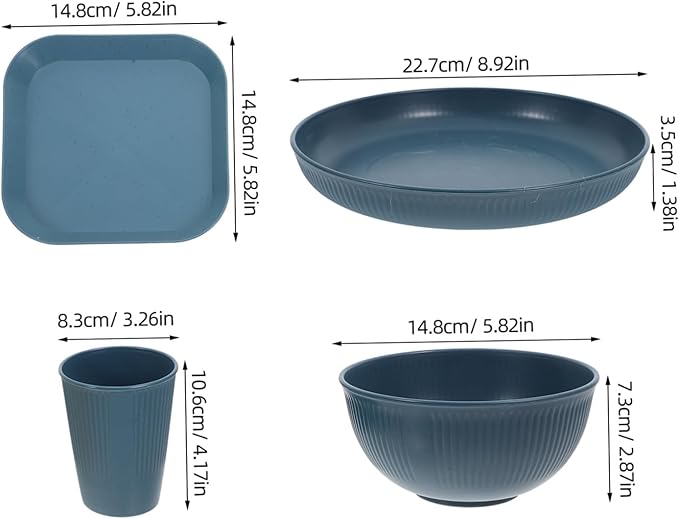 Collapsible Lightweight Unbreakable Dinnerware Set Plates Bowls Cups for Outdoor Camping Parties