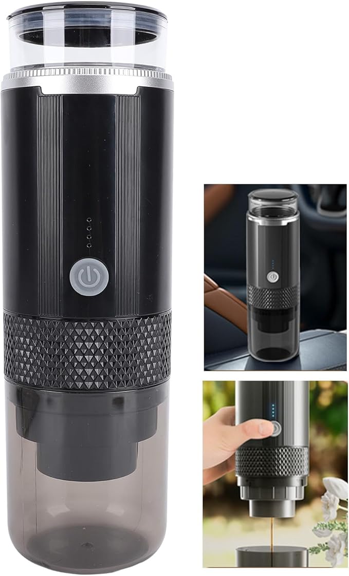 Portable Coffee Machine 170ml Cordless Electric Coffee Maker with 1200mAh Battery for Ground and Capsules Travel Camping Office