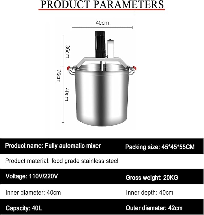 Automatic Food Blender 110v/220v Stainless Steel Electric Mixer for Cooking Blender Chocolate Sauce Thermomixer Food Blender Seasoning Bottom Soup Sauce Blender. Mixing Speed Adjustable