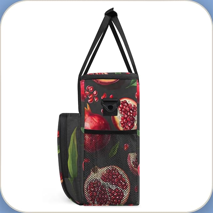 Fruit Pomegranate Coffee Maker Travel Bag for Keurig K-Mini/K-Mini Plus Insulated Waterproof Tote with Pockets Portable Single-Serve Brewer Case
