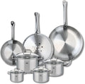 Elo Profi 9513350 7-Piece Cookware Set of 3 Frying Pans 24 28 and 32 cm and 4 Saucepans 12 14 16 and 20 cm Citrin Stainless Steel Induction