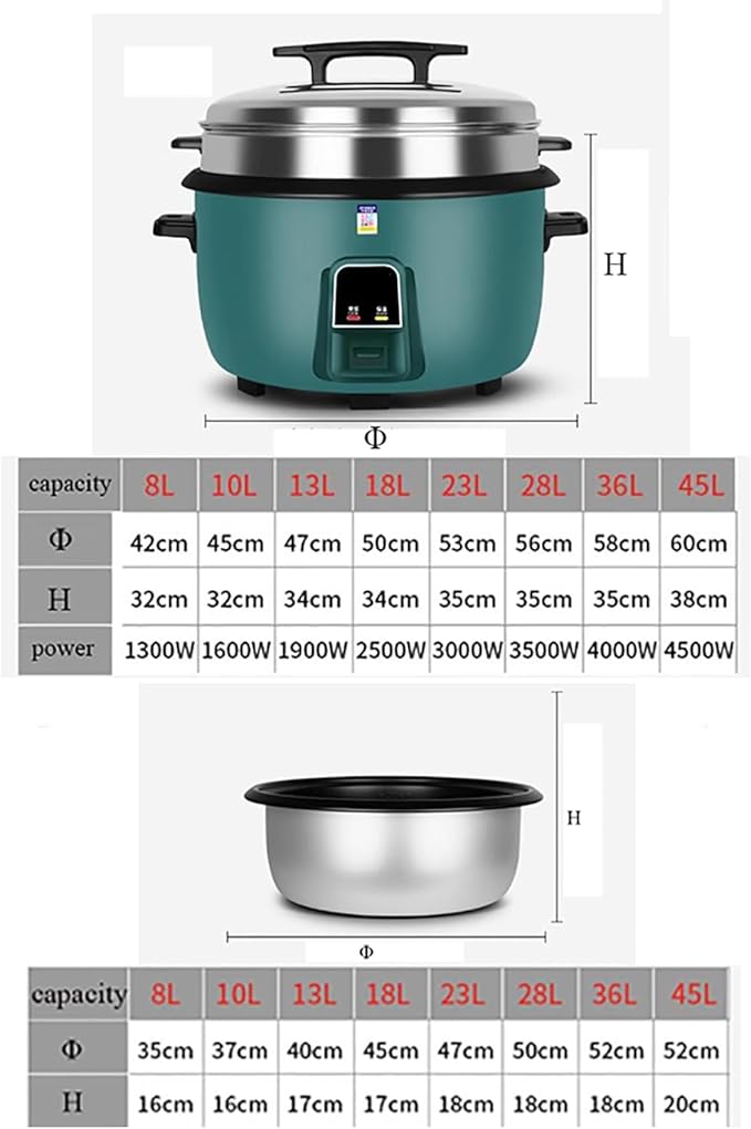 Rice Cooker Large Capacity (8L-45L) Canteen Commercial Hotel Home Old-fashioned Large Rice Cooker 8-60 PeopleUS/EU Used(18L)