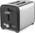 bella 2 Slice Toaster Quick &amp Even Results Every Time Wide Slots Fit Any Size Bread Like Bagels or Texas Toast Drop-Down Crumb Tray for Easy Clean Up Stainless Steel and Black