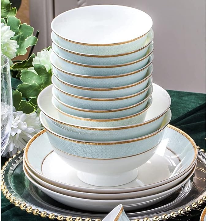 Dinnerware Set Dinner Party Tableware Service Set 305660Pcs Ceramic Dinnerware Set Bone China Tableware Dishes Plates Ceramic Combination Dinner Service Set Porcelaine Servi30 Pieces