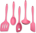 Chef Craft - Premium Silicone Kitchen Tools and Utensils Set Non-Scratch Withstands Temperatures up to 450°F BPA-Free 5 Piece Cooking Utensils Set Pink
