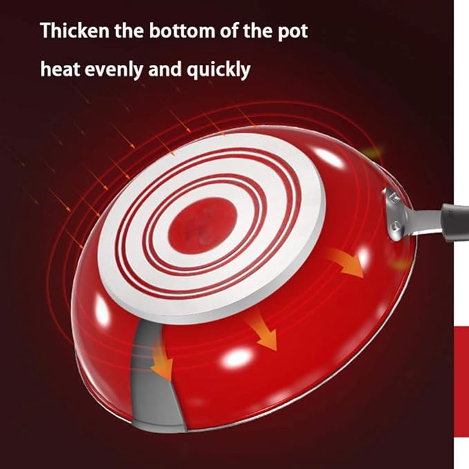Cookware Set 3-Piece Pot &amp Pan Sets Induction Safe SaucepanWokStock Potwith Glass LidComfortable Handle(Set of 3) Suitable for Gas Induction Cooker Easy to Clean Cookware