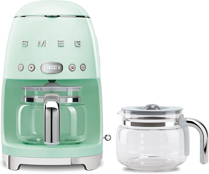 Smeg 50's Retro Drip Coffee Maker with Extra Glass Carafe (Pastel Green)