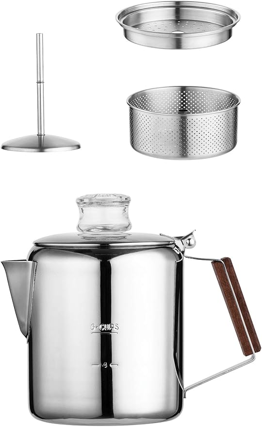 Fox Run Rapid Brew Stainless Steel Stovetop Coffee Percolator 2-6 Cup