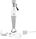 Immersion Hand Blender UTALENT 3-in-1 8-Speed Stick Blender with Milk Frother Egg Whisk for Smoothies Coffee Milk Foam Puree Baby Food Sauces and Soups - White